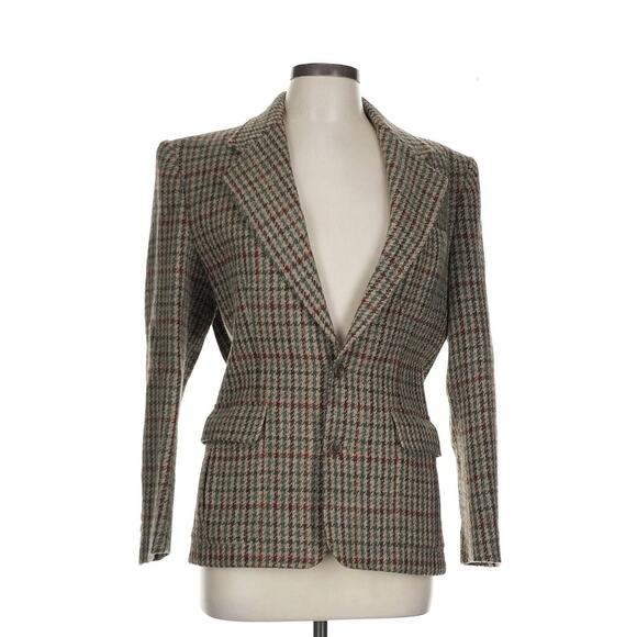 Ralph Lauren Blue Label Collection Blazer Wool Houndstooth Checkered 10 Vintage - Picture 1 of 11